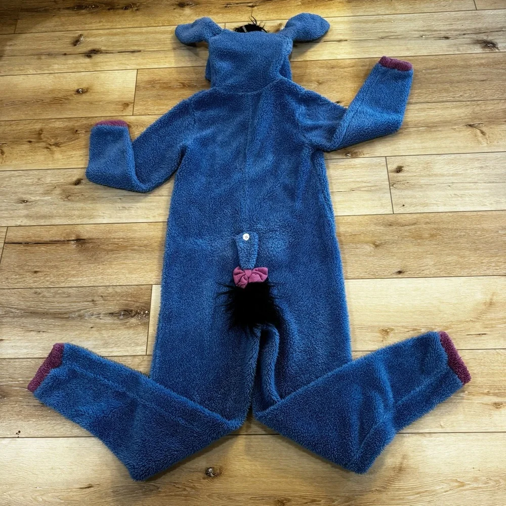 Disney adult Eeyore onesie, blue purple pink, zip closure, hood ears & tail, XS. - Picture 7 of 11